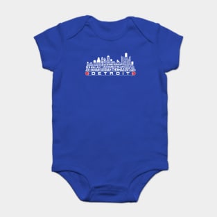 Detroit Basketball Team All Time Legends, Detroit City Skyline Baby Bodysuit